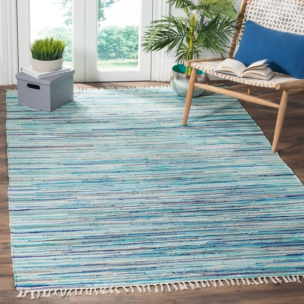Safavieh Handmade Rag Rug Velija Casual Stripe Cotton Rug. Opens flyout.