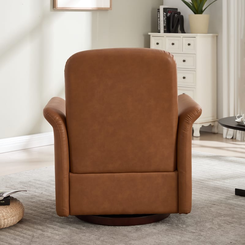 Modern Barrel Armchair with Wood Base for Bedroom