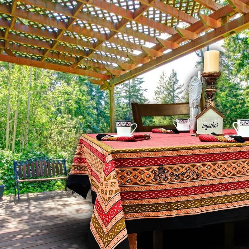 Cotton Block Print Luxurious Geometric Tablecloth Collection