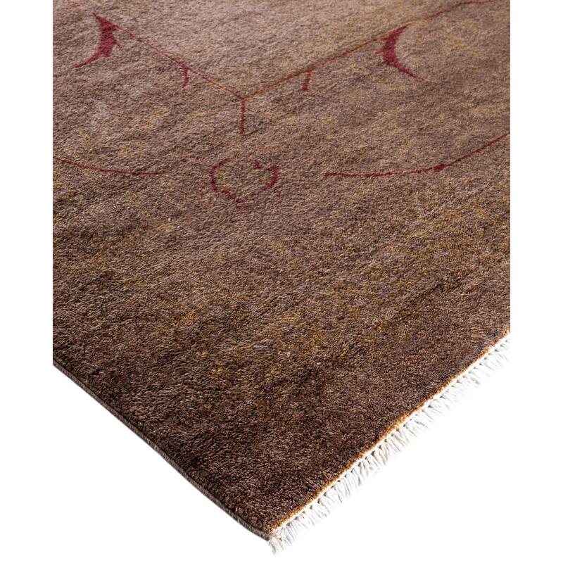 Overdyed One-of-a-Kind Hand-Knotted Area Rug - Brown - 11' 10" x 18' 5"