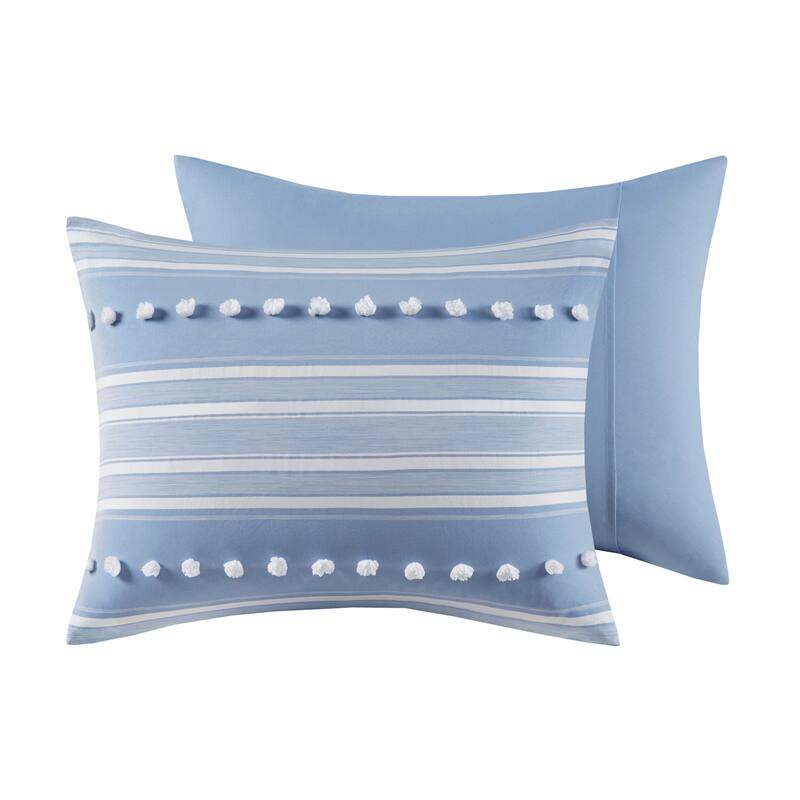Intelligent Design Cillian Striped Clipped Jacquard Comforter Set