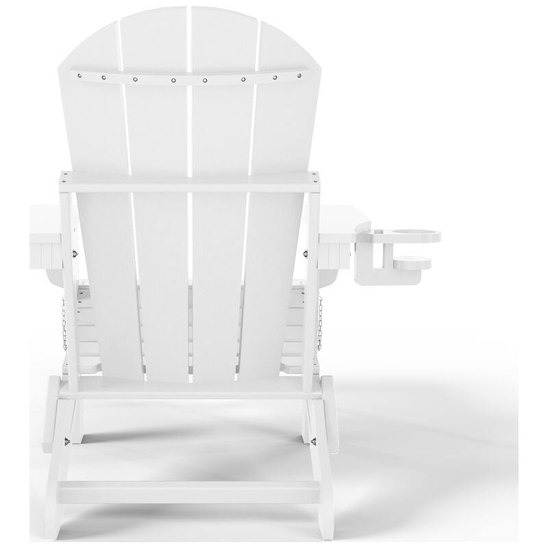 Laguna Outdoor Folding Adjustable Adirondack Chair with Cup Holder & Hideaway Ottoman (Set of 2)
