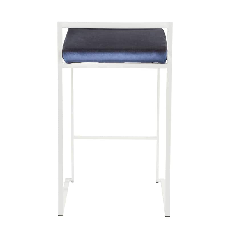 Porch & Den Forrest White Stackable Fully Welded Counter Stool (Set of 3)