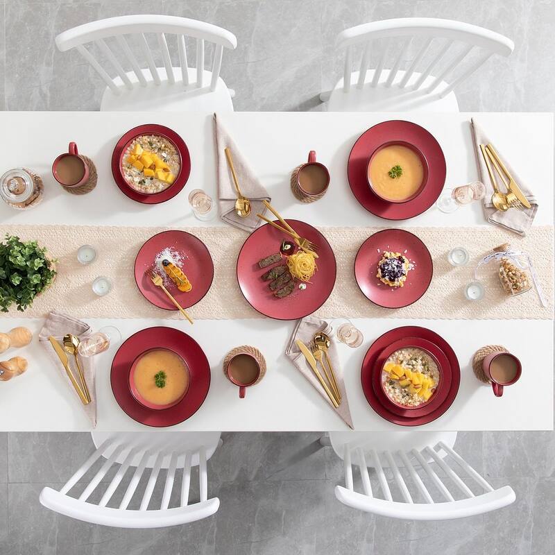vancasso Moda 16-Piece Matte Speckled Dinnerware Set, Service for 4