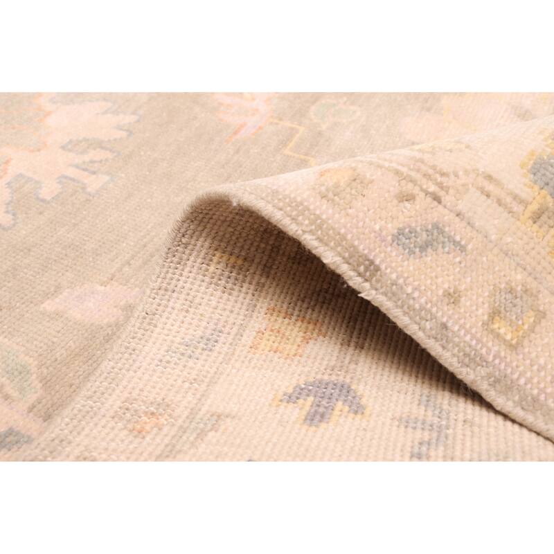 ECARPETGALLERY Hand-knotted Modern Oushak Grey, Taupe Wool Rug - 8'1 x 9'11