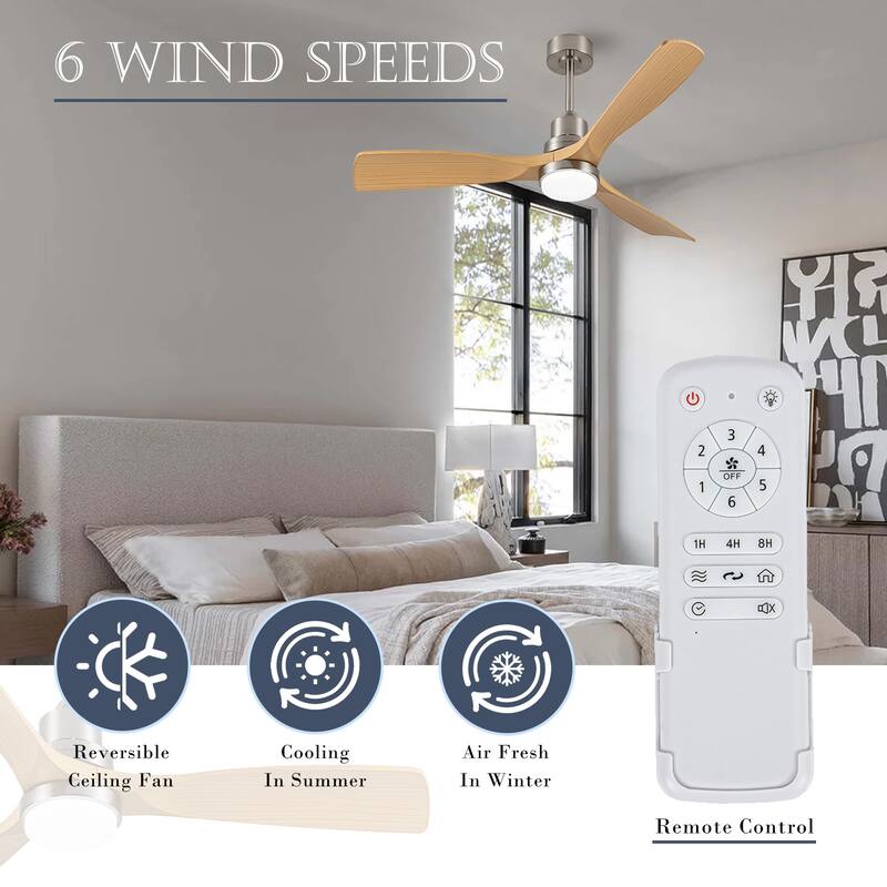 52'' LED Four Seasons Ceiling Fan Lights and Remote Control