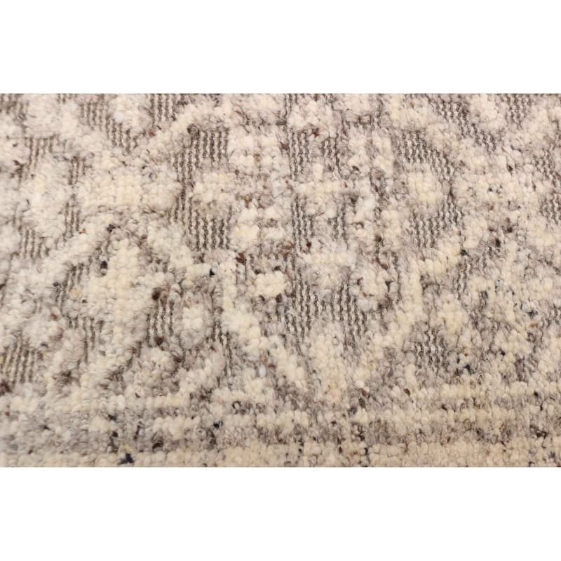 ECARPETGALLERY Hand-knotted Tangier Cream Wool Rug - 5'1 x 7'10