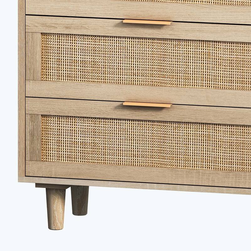 Modern 6 drawers Rattan dresser Rattan Drawer