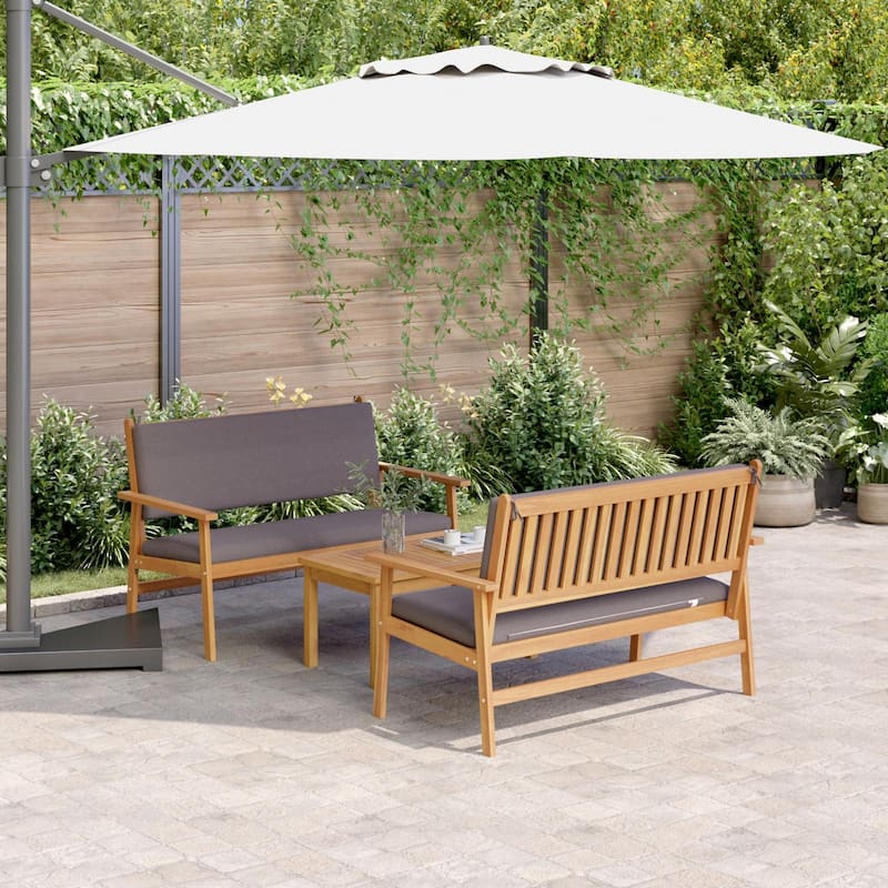 vidaXL 3/4/5/6 Piece Garden Sofa/Dining/Bistro Set with Cushions Solid Wood Acacia - Anthracite form-2