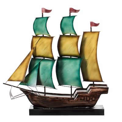 Nautical Home Decor Metal Sailboat Centerpiece Decor Ship Desktop Decoration