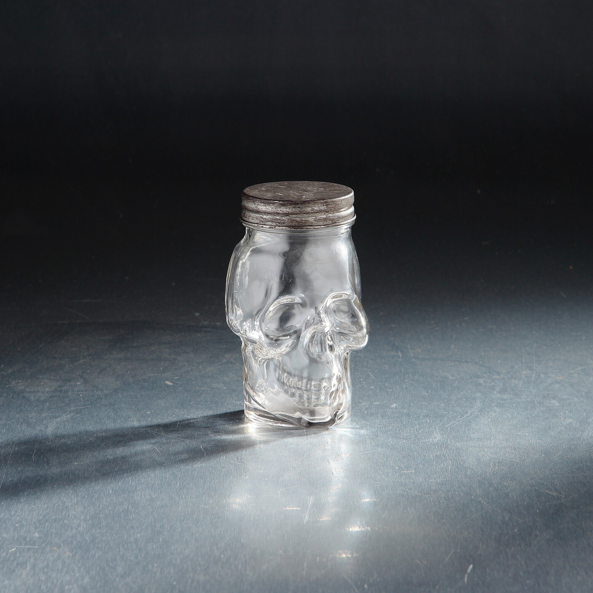 6 Clear Skull Shaped Glass Jar With Rustic Brown Lid Overstock 28726574