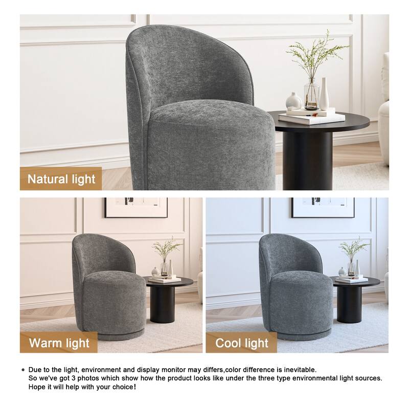 UIXE 2 Set Modern Upholstered Swivel Armless Side Dining Chairs