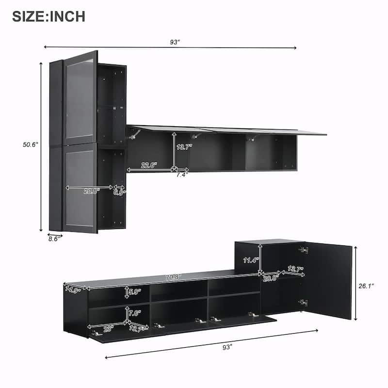Glossy TV Stand with Spacious Storage