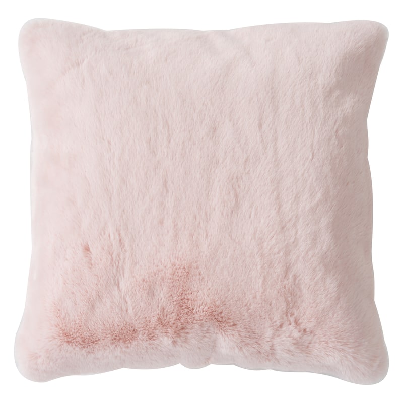 Faux Rabbit Collection Solid Square Pillow - (20" x 20") - Pink