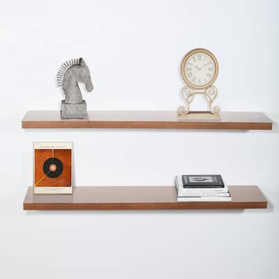 DAVEE Set of 2 JD Walnut Floating Shelves - 47.25*9.25*1.5 inches