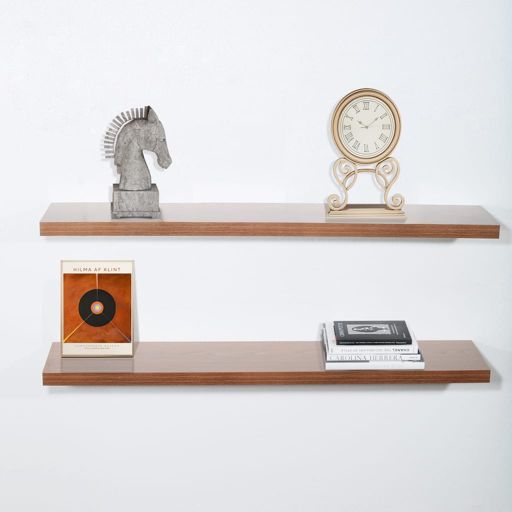 DAVEE Set of 2 JD Walnut Floating Shelves - 47.25*9.25*1.5 inches