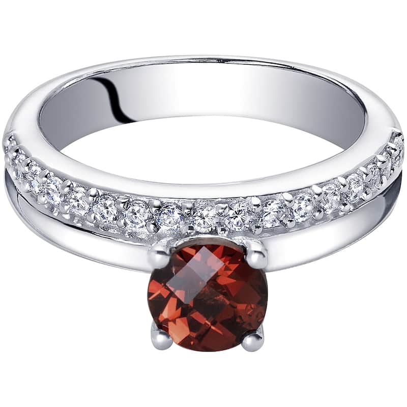 Sterling Silver 1 ct Garnet Promise Ring