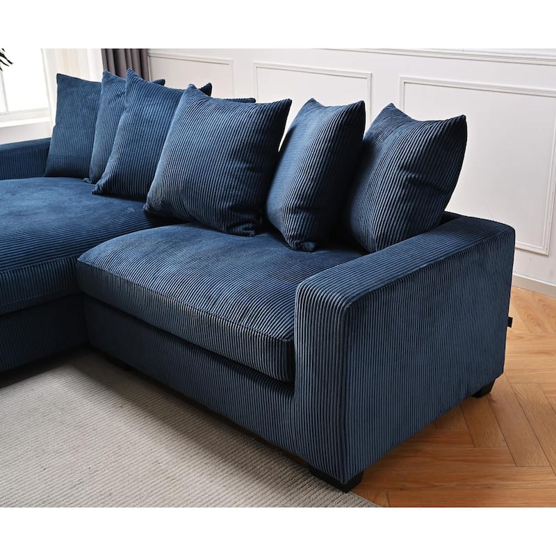 Us Pride Furniture Payan 102.4" Wide Corduroy L-Shape Sectional Sofa