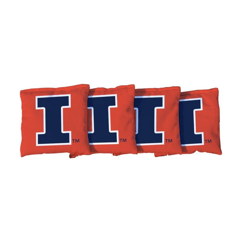 Illinois Fighting Illini Orange Cornhole Bags - All-Weather Resin Filled