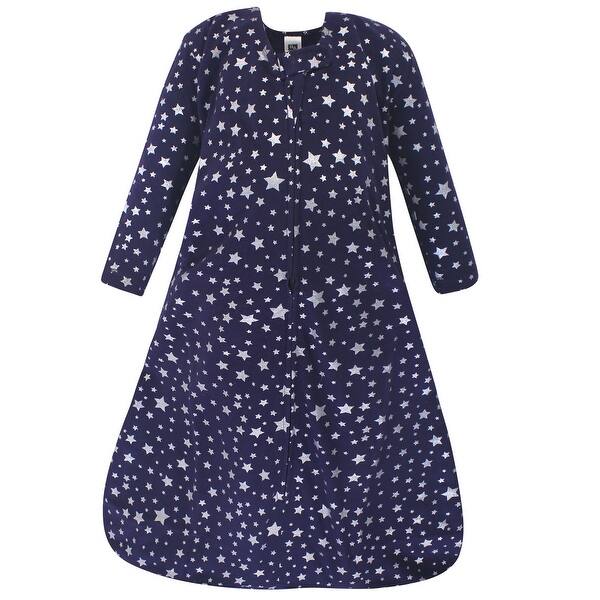 slide 1 of 1, Hudson Baby Infant Long Sleeve Cotton Jersey Sleeping Bag, Navy Stars
