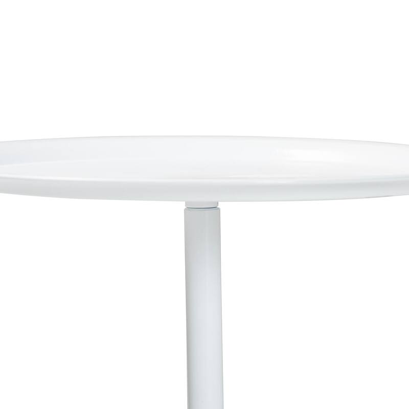 Webb Metal Pedestal Side Table - Modern Accent Table with Round Tray Top for Indoor or Semi-Outdoor Use