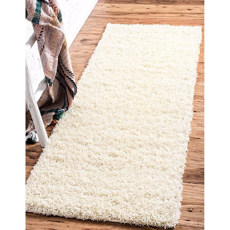 Shag Laurian Collection Area Rug - 2'6"x16'5" - Pure Ivory