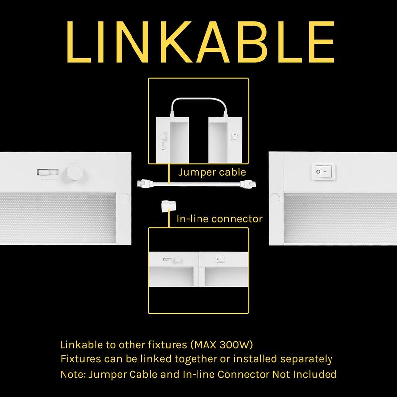 32 IN. Plug-in/Hardwired White 5 CCT Integrated LED Linkable Strip Under Cabinet Light