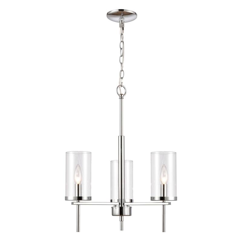 Oakland 19-inch Wide 3-Light Chandelier in Chrome - Chrome - 19-inch