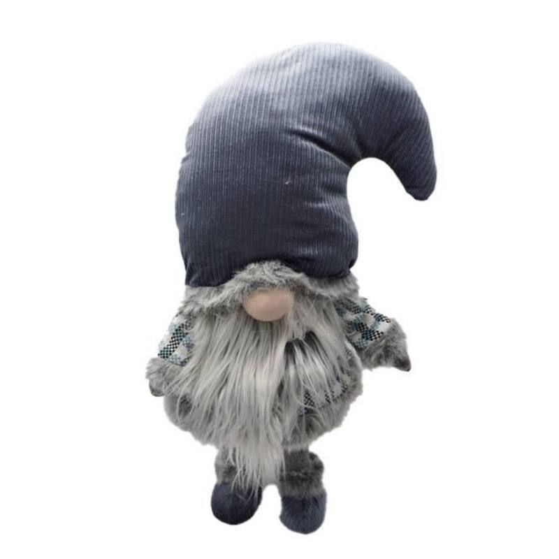 Plush Sitting Gnome Christmas Figurine - 23.5" - Gray