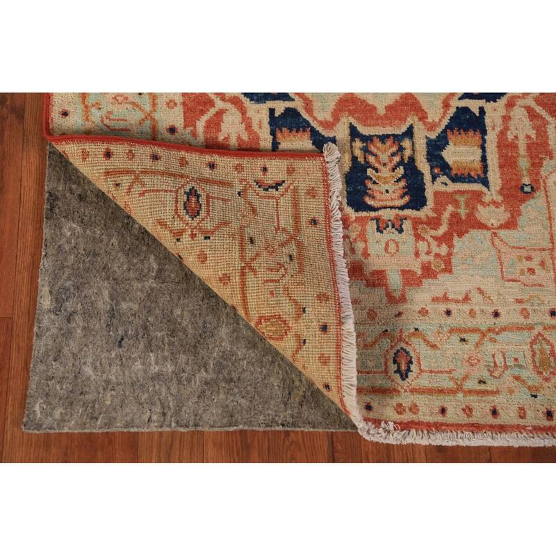 Vegetable Dye Heriz Serapi Rug Hand-Knotted Wool Carpet - 3'0"x 3'10"