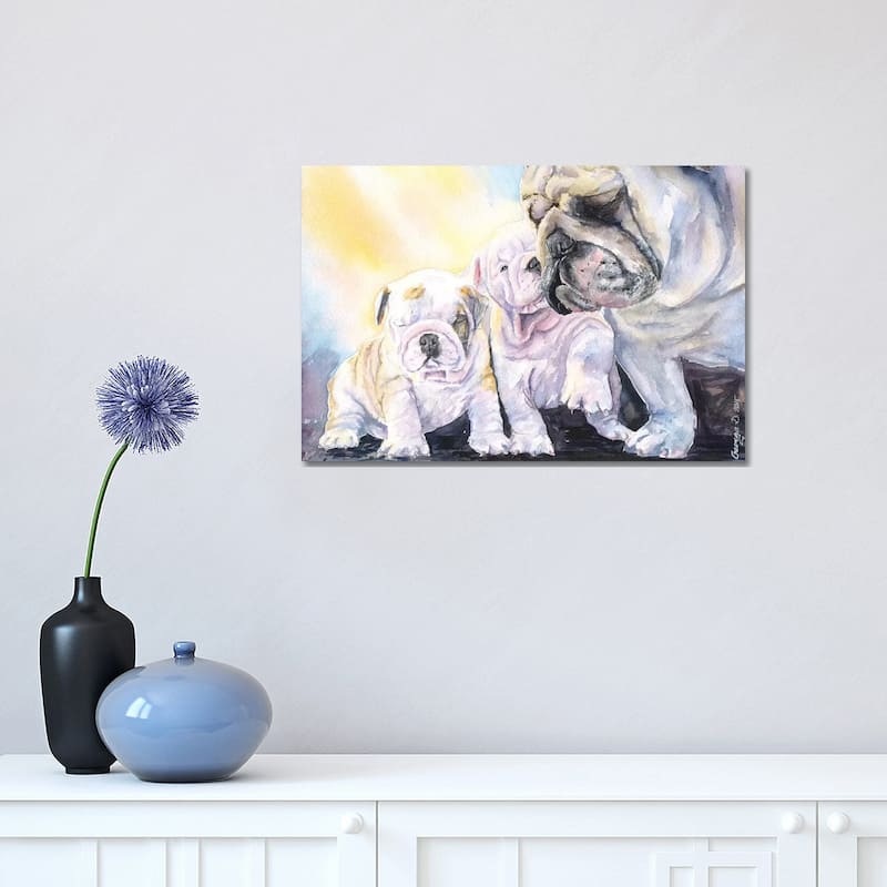 iCanvas "English Bulldog Family" by George Dyachenko Canvas Print - 12x18x1.5