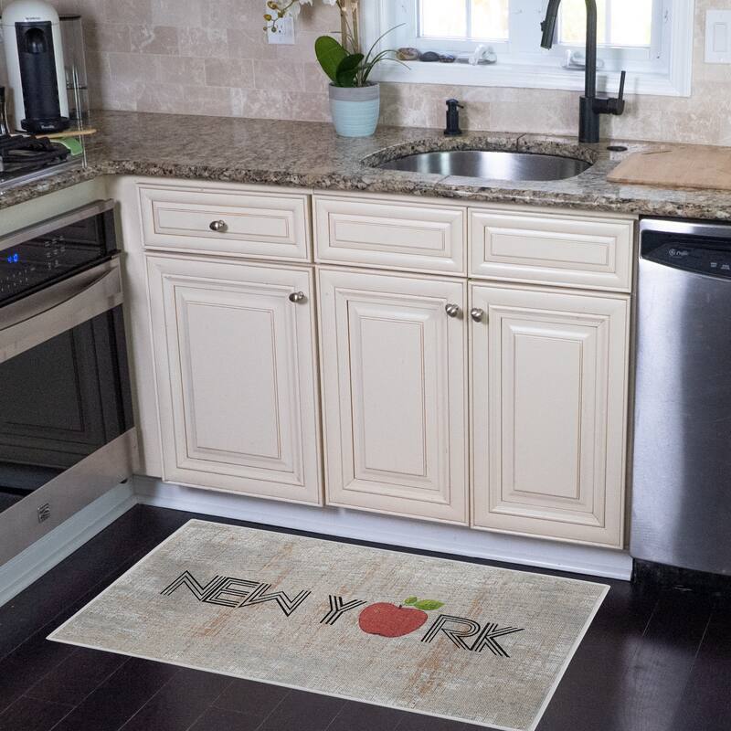 SussexHome Non-Skid Ultra-Thin Area Rugs for Laundry Room, Entryway, Bathroom and Kitchen - Washable Multipurpose Floor Mat