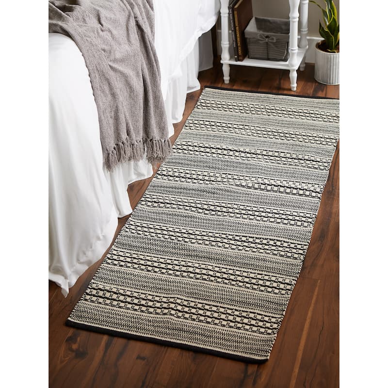DII Stone Dobby Stripe Hand-Loomed Rug 2ft 6inx6 Ft - 36.0 In. L X 24.0 In. W X 0.2 In. H