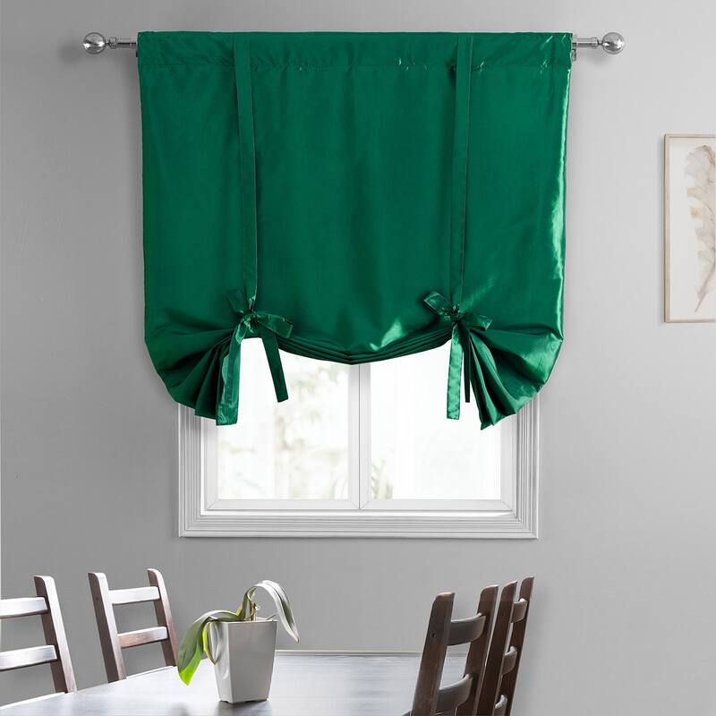 Exclusive Fabrics Faux Silk Taffeta Tie-Up Window Shade (1 Panel)
