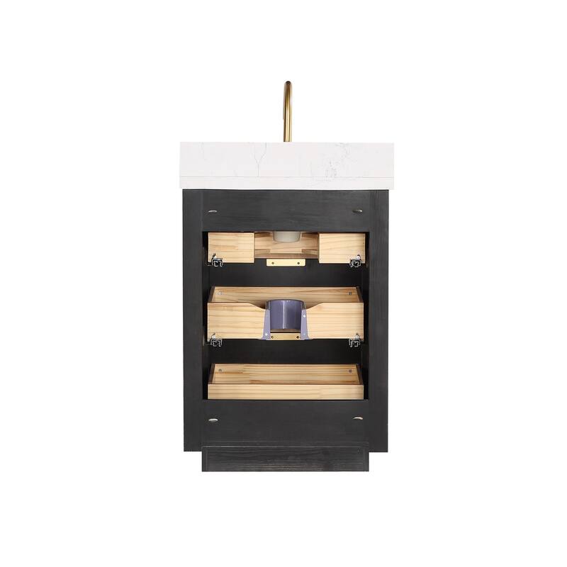 Cadiz Bath Vanity with Composite Stone Top and Mirror