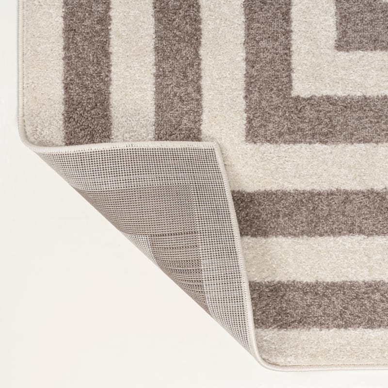 JONATHAN Y Olivier Modern Classic Mitre Stripe Brown/Ivory Rug