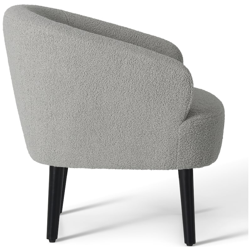 Bayville Sherpa Polyester Upholstered Faux Shearling Barrel Chair - (Set of 2)