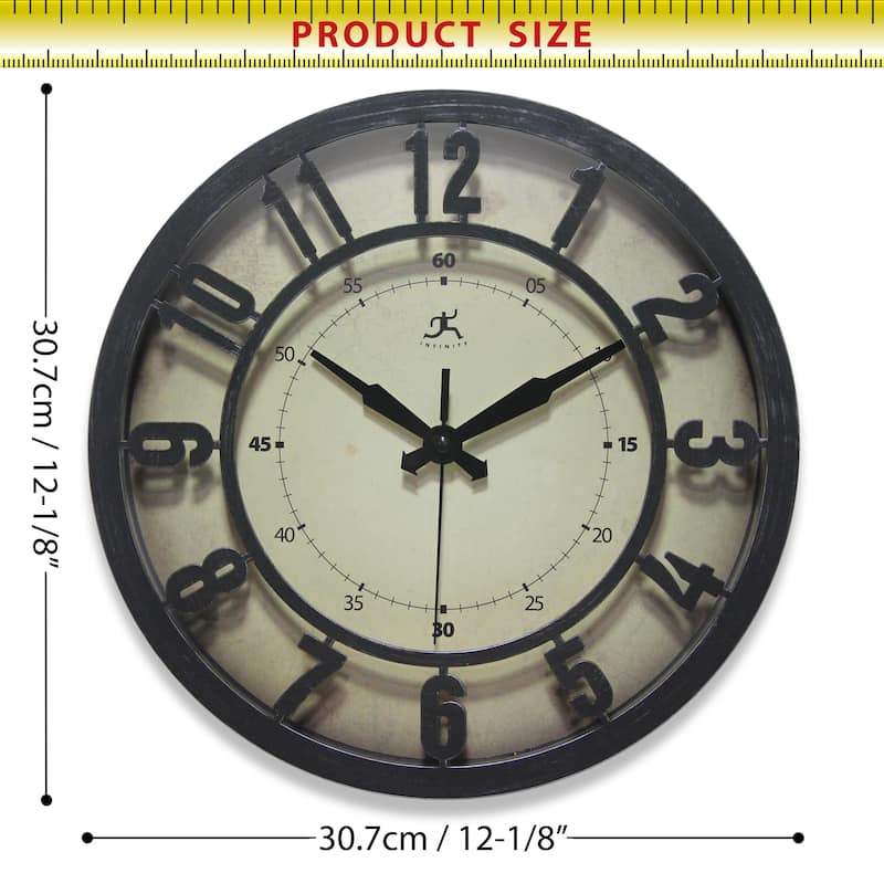 12" 3D Clock - 12.125 in.