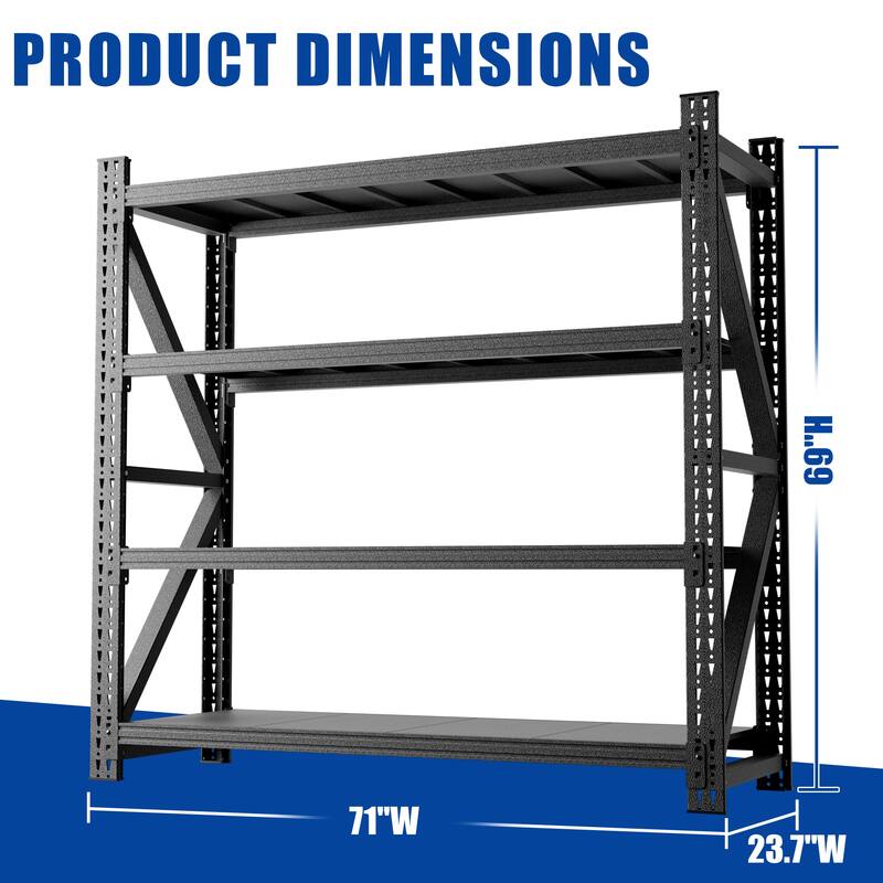 4000LBS Industrial Shelving for Warehouse, Heavy Duty Metal Adjustable Garage Shelves 4000LBS Storage Unit