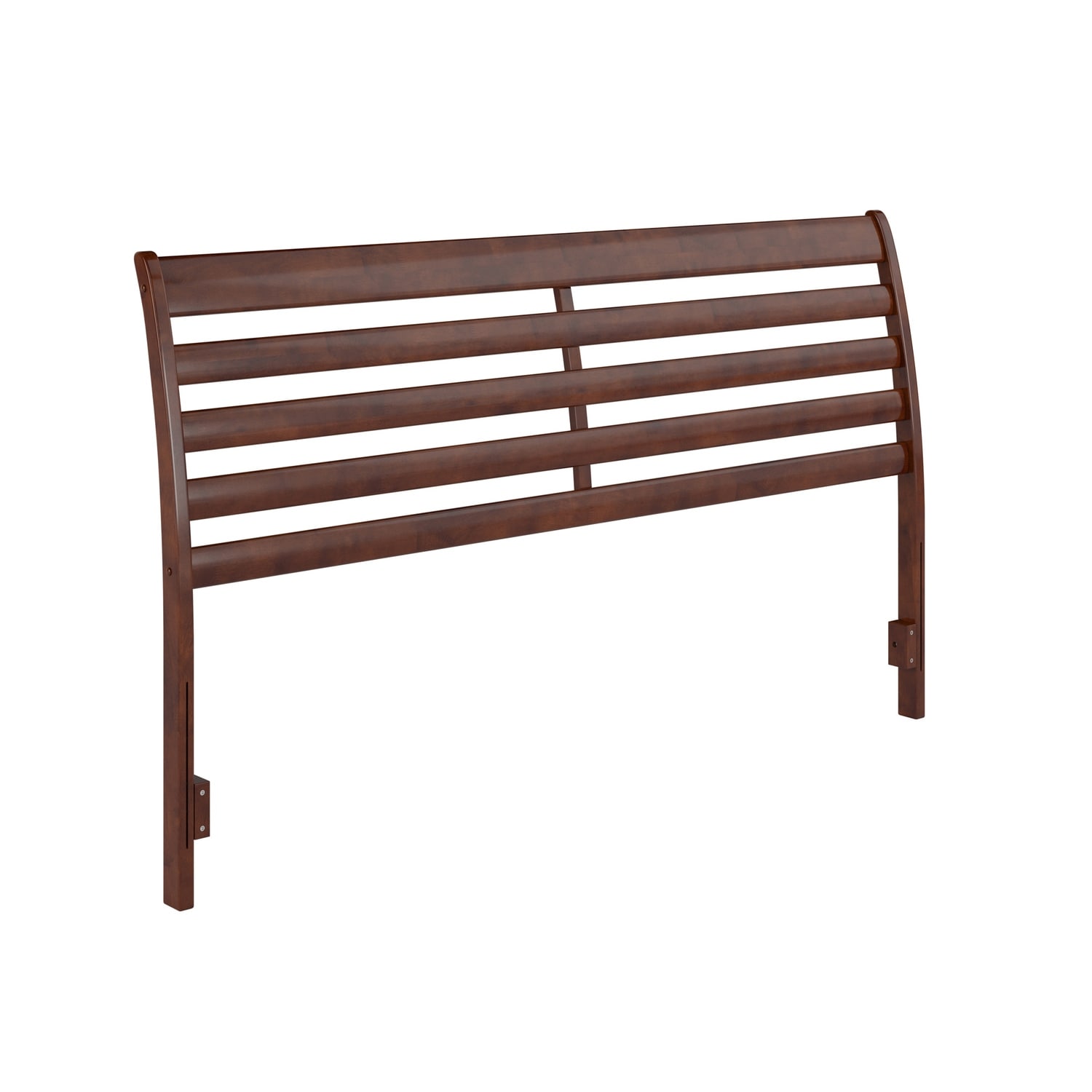 King Size Solid Wood Headboard with Elegant Panel Construction, Rich Walnut Finish for Bedroom Decor