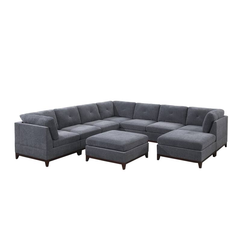 Ash Grey Chenille Sectional Modular