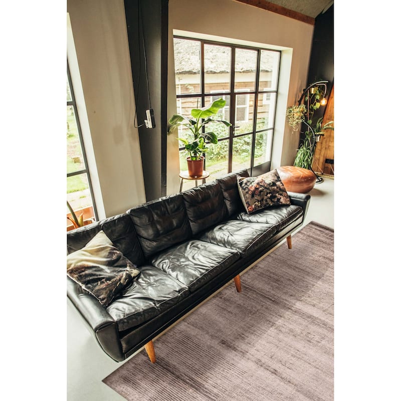 ECARPETGALLERY Hand Loomed Shimmer Grey Viscose Rug - 6'7 x 9'8