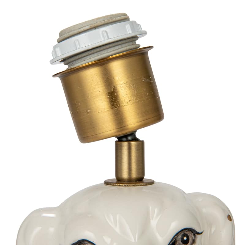 Ceramic Staffordshire Table Lamp with Pleated Fabric Shade - 13.0"L x 13.0"W x 18.5"H