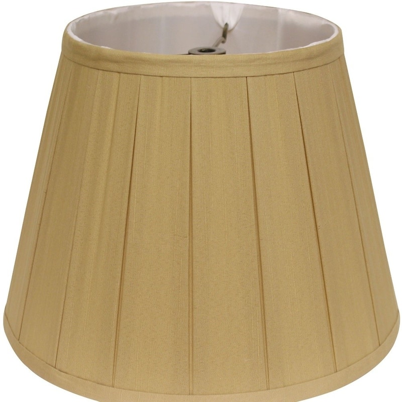 HomeRoots 16" Primrose Slanted Crimped Box Shantung Lampshade - 16