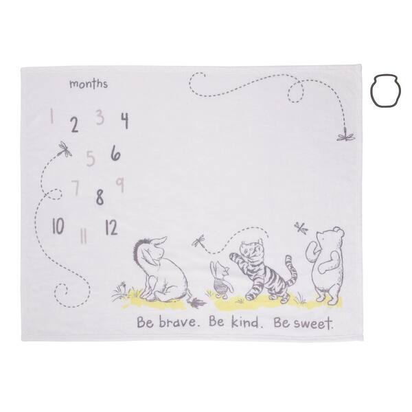 slide 2 of 4, Disney Classic Winnie The Pooh Milestone Baby Blanket