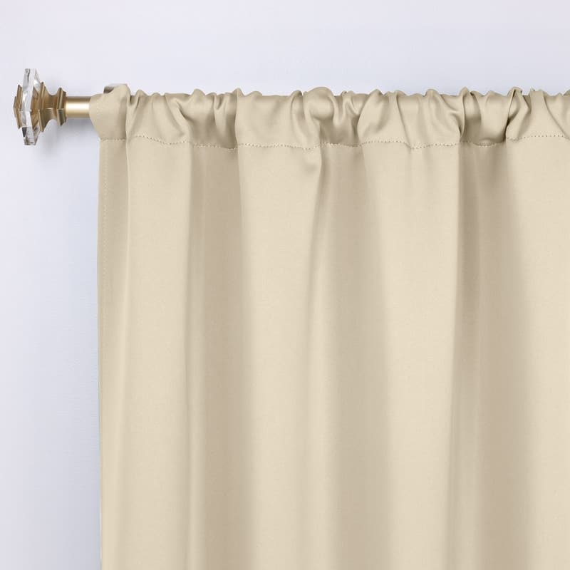 Superior Modern Solid Washable Room Darkening Curtains, Set of 2 Panels