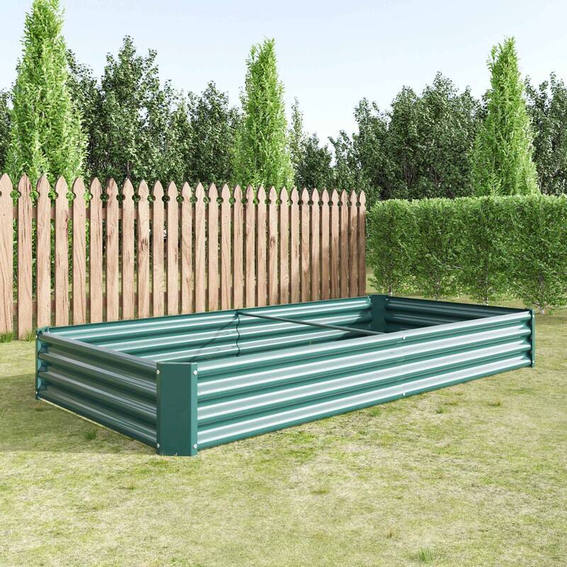 Large Galvanized Metal Raised Garden Bed Open Bottom Rust-Resistant