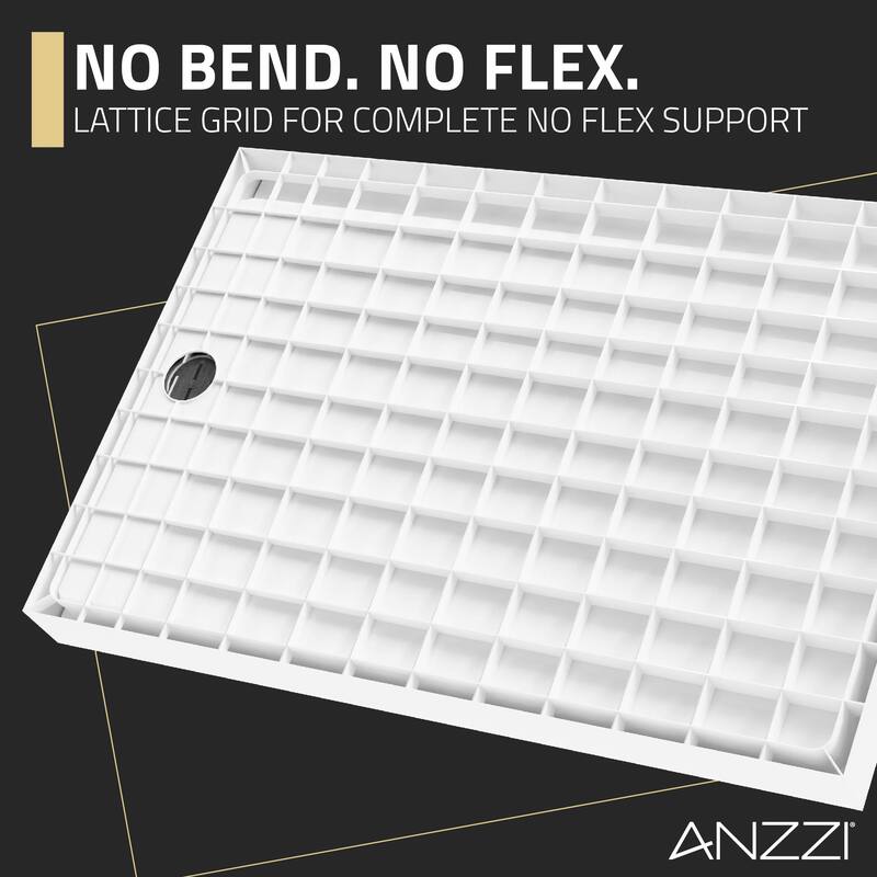Alexander 60 in. L x 30 in. W Alcove Shower Pan Base with Left Drain in Glossy White Marine Acrylic
