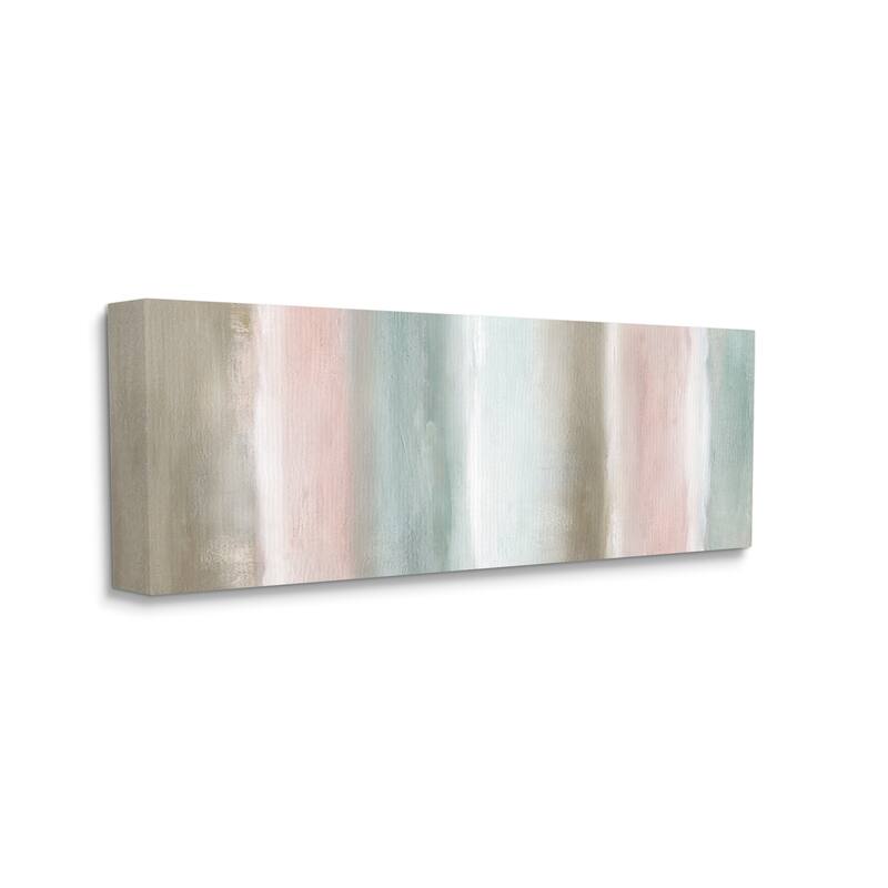 Stupell Blurred Striped Shape Abstraction Soft Pastel Pink Green Canvas Wall Art - Multi-Color