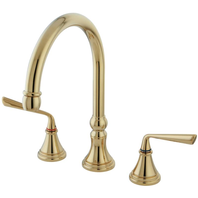 Kingston Brass Silver Sage Widespread Kitchen Faucet with Metal Lever